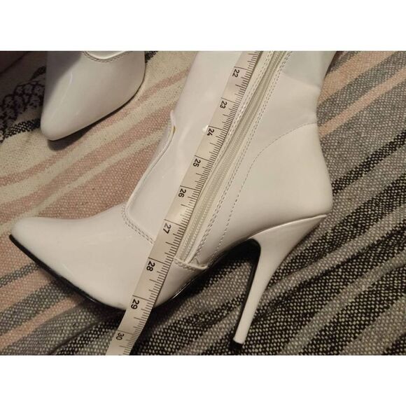 Pleaser Women’s Seduce 3000 white patent thigh high boots - Picture 3 of 9